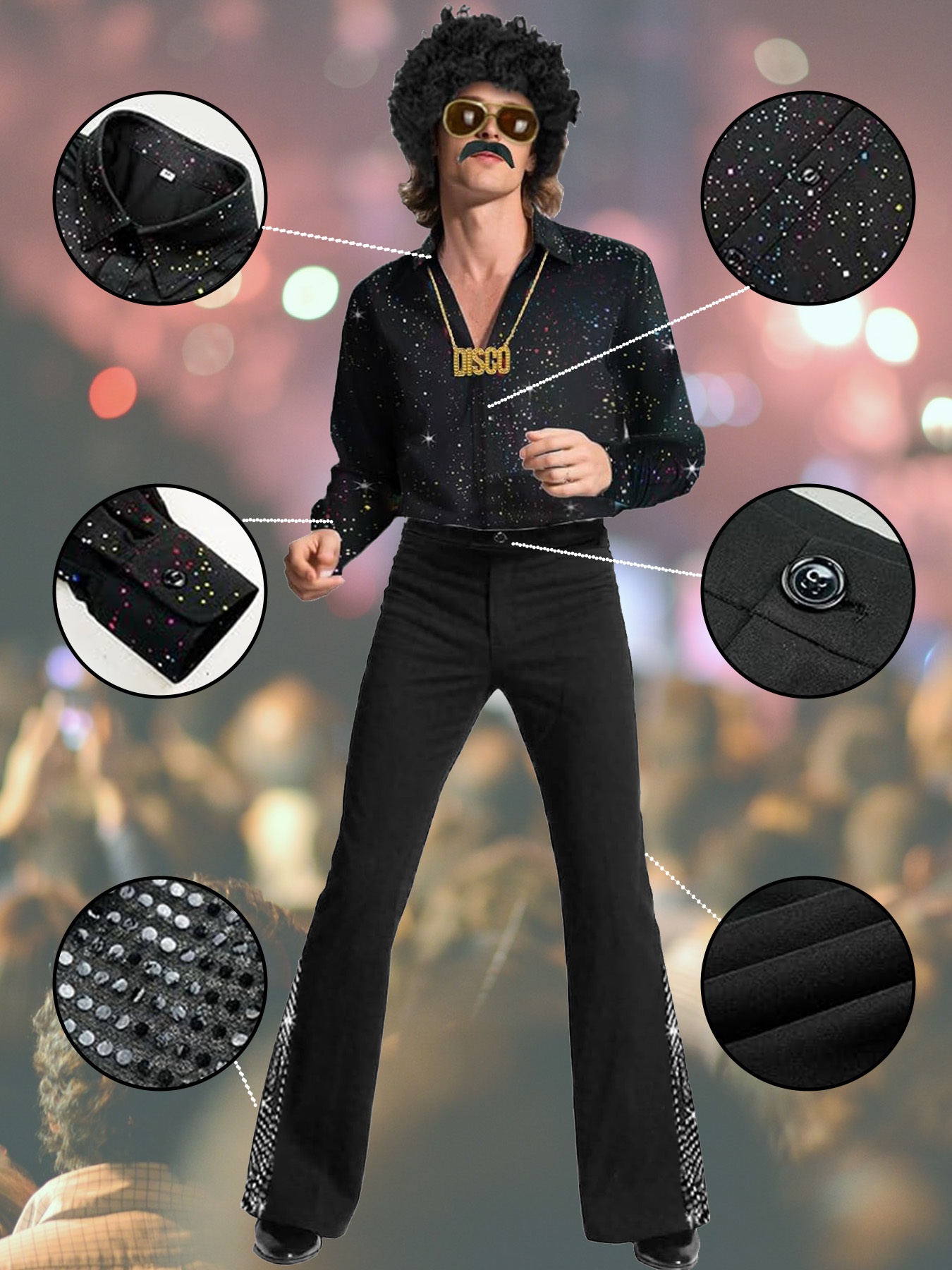 70s Men's Disco Costume for Halloween Parties